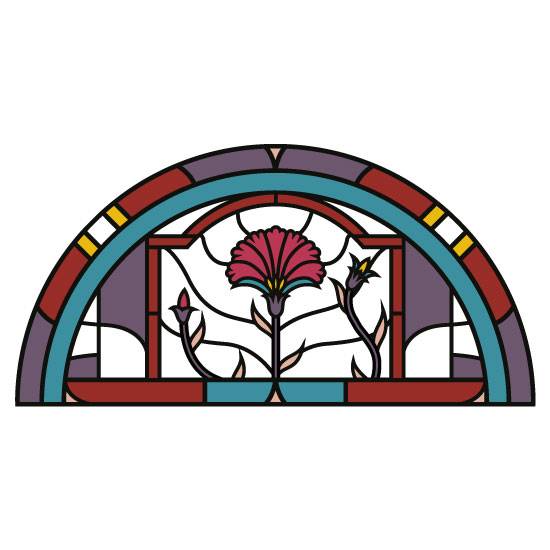 semi circle stained glass window film