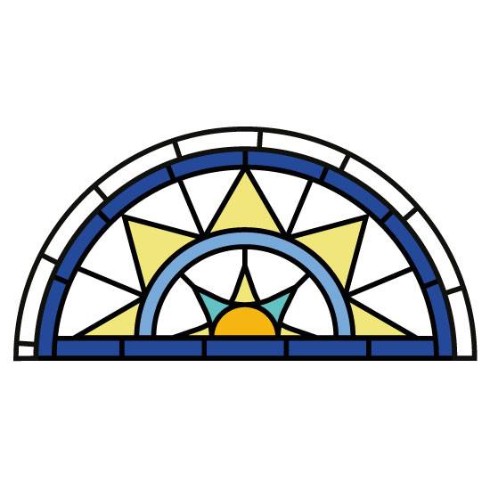 sun stained glass film semi circle