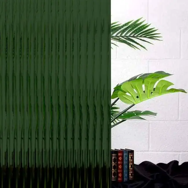 green reeded glass window film, dark green reeded glass film