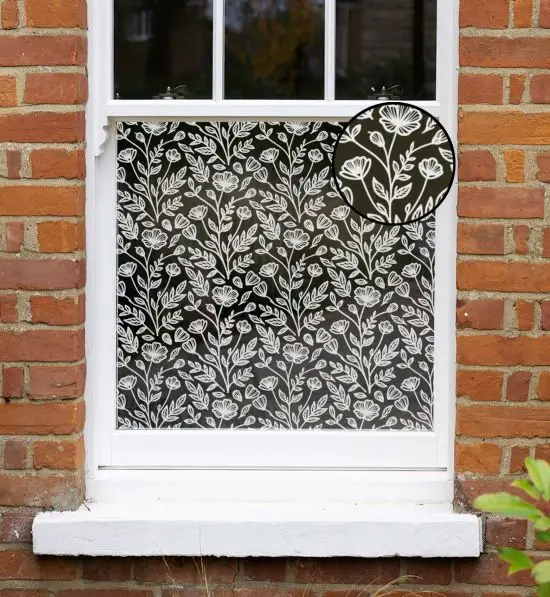 flower doodle window film, clear window film, pattern window film