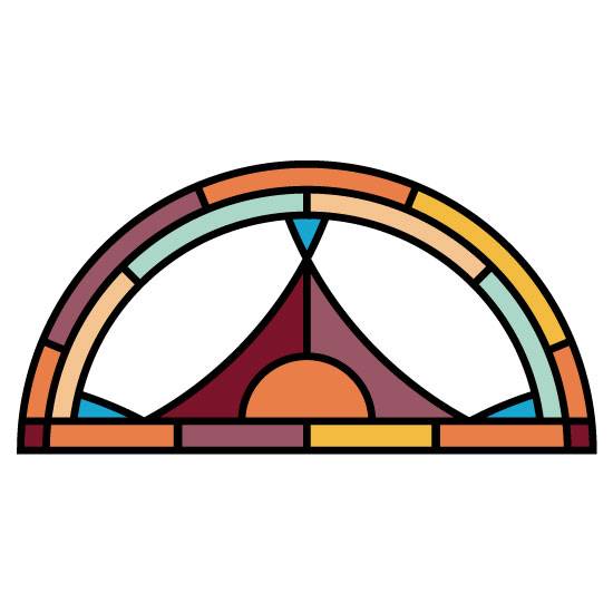modern stained glass film semi circle
