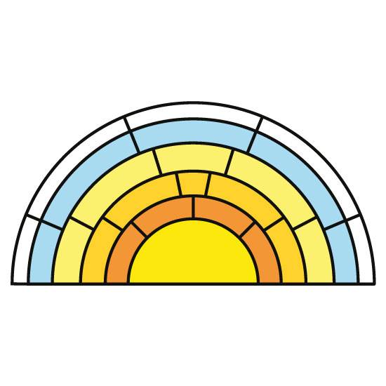 Sun stained glass window film semi circle