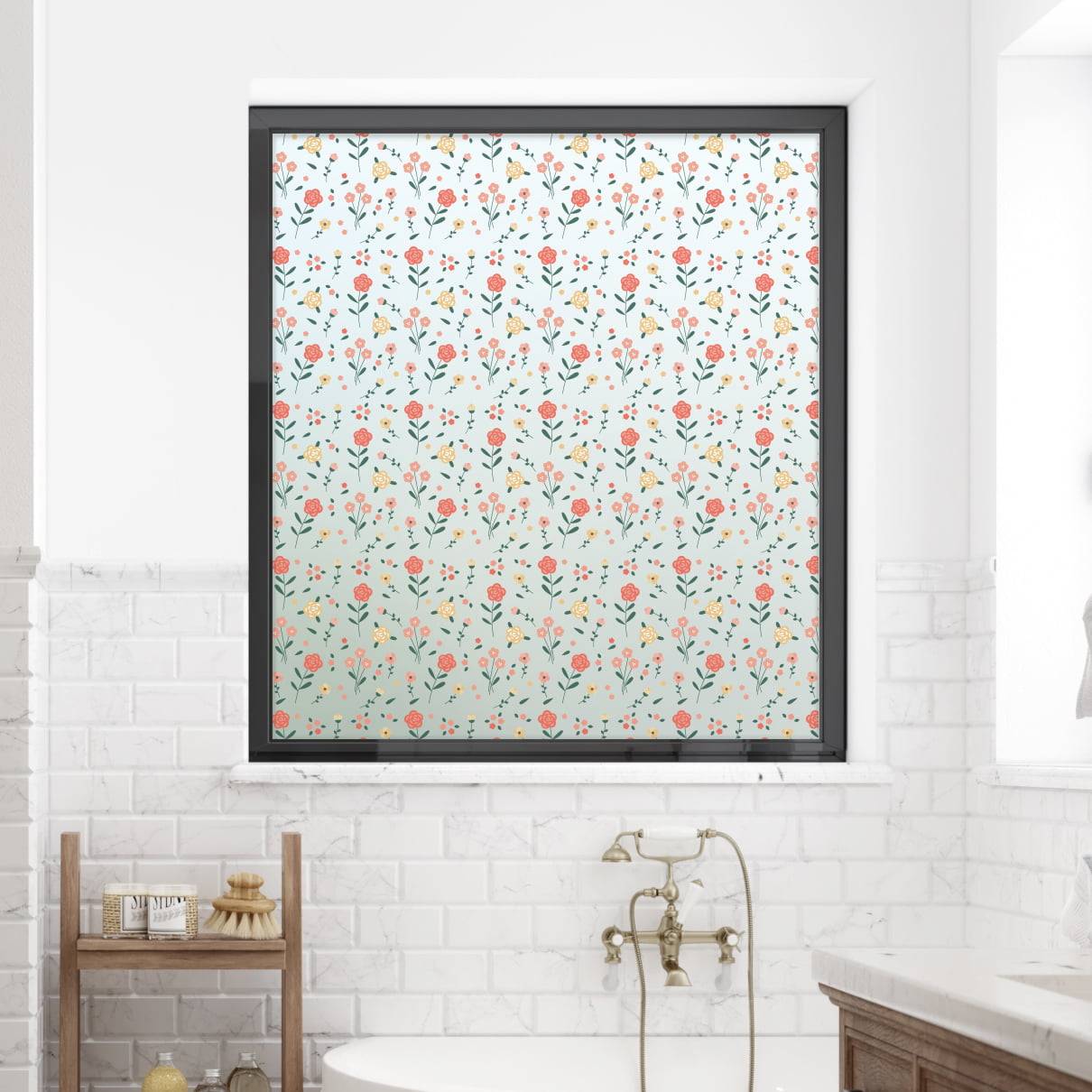 Flower Garden Frosted Window Film