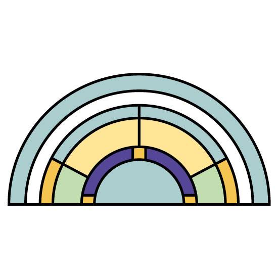 modern semi circle window film