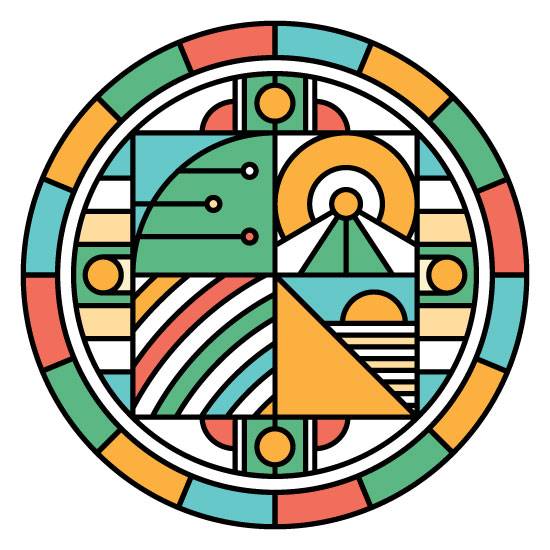 porthole window film modern abstract circle stained glass window film