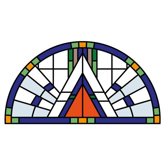 stained glass home decor window film semi circle