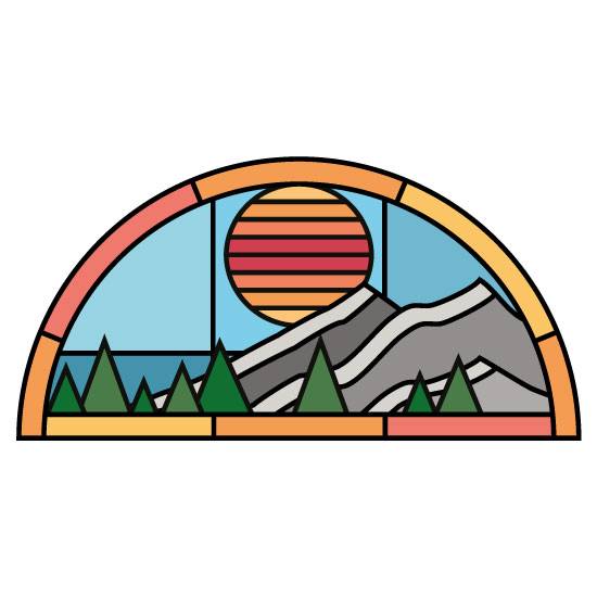 Modern semi circle stained glass window film