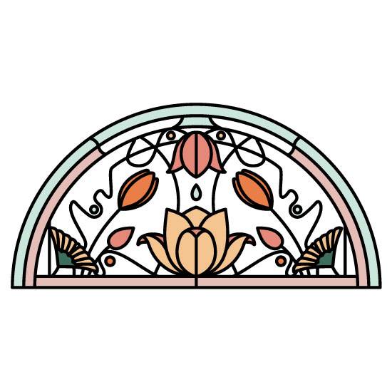 Half circle stained glass window film