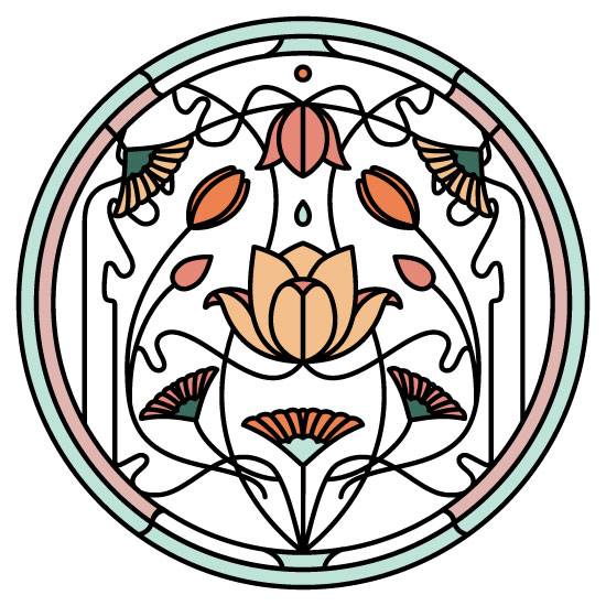 circle flower stained glass window film