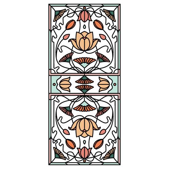 autumn theme stained glass window film