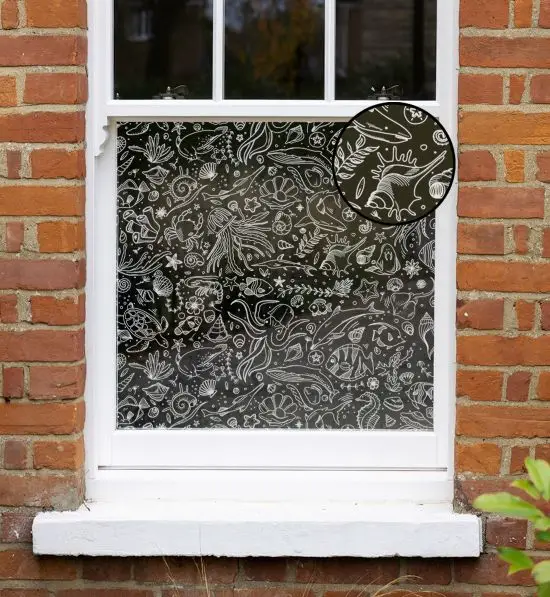 under the sea doodle window film ocean window film