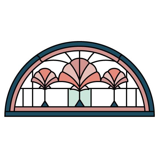 shell stained glass film pink stained glass window film