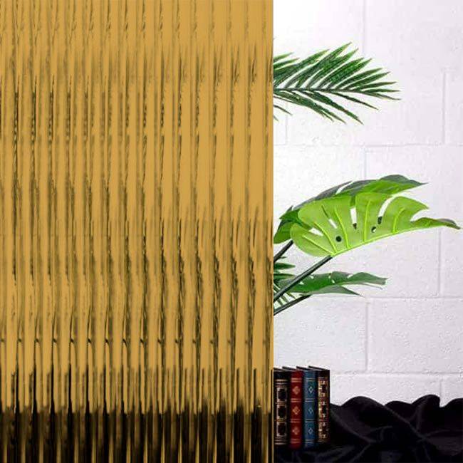 dark yellow reeded glass window film trending colour for home decor