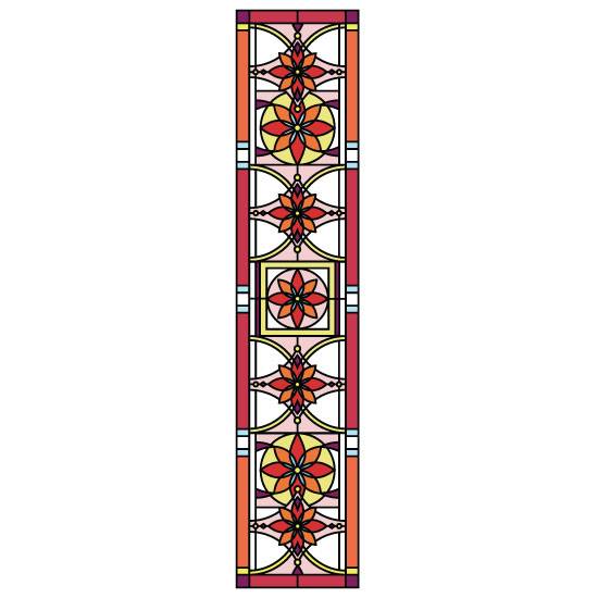 A red flower modern stained glass window film