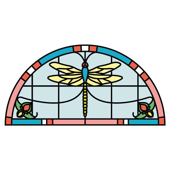 dragonfly stained glass film semi circle window film