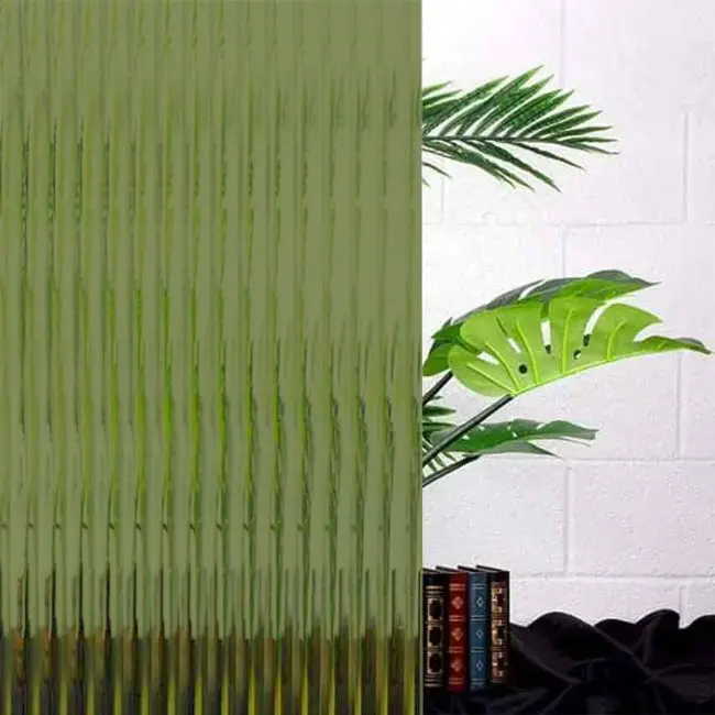 green reeded window film. Colour trend