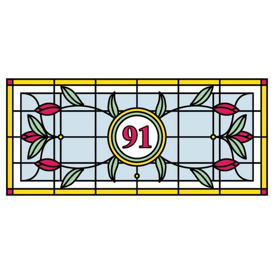 flower stained glass door number window film