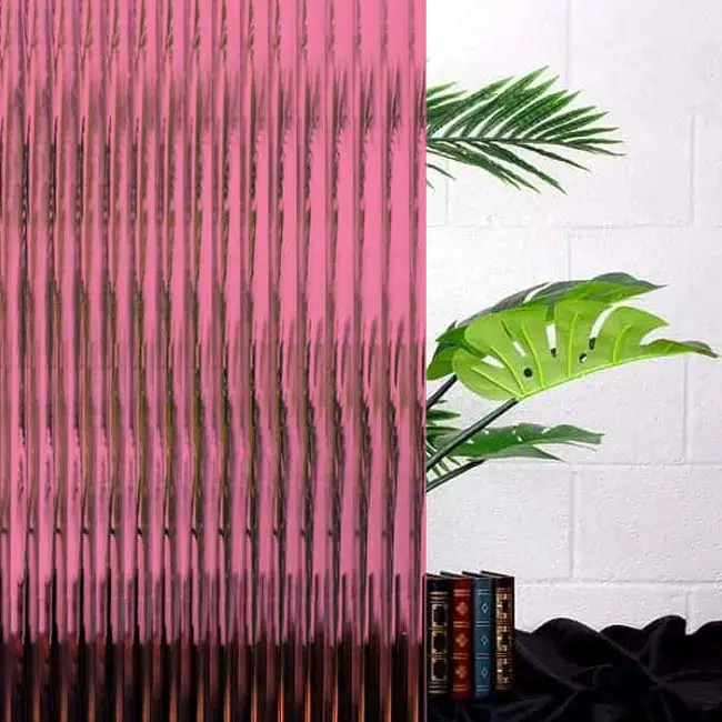 Pink 1/2" Reeded Glass Window Film