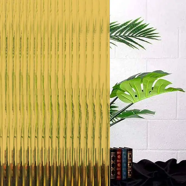 yellow reeded glass window film